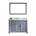 Victoria 48" Single Bathroom Vanity in Grey with Marble Top and Square Sink with Polished Chrome Faucet and Mirror - B07D3YXBPJ